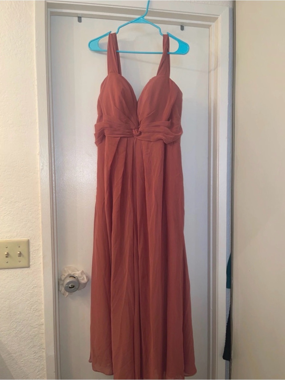 Women’s Rust Chiffon Wedding Dress with Knot Bodice